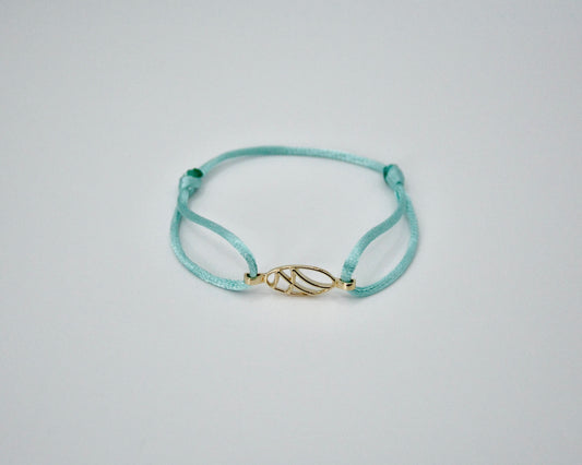 LarMar® BRACELET YELLOW GOLD ON TURQUOISE CORD