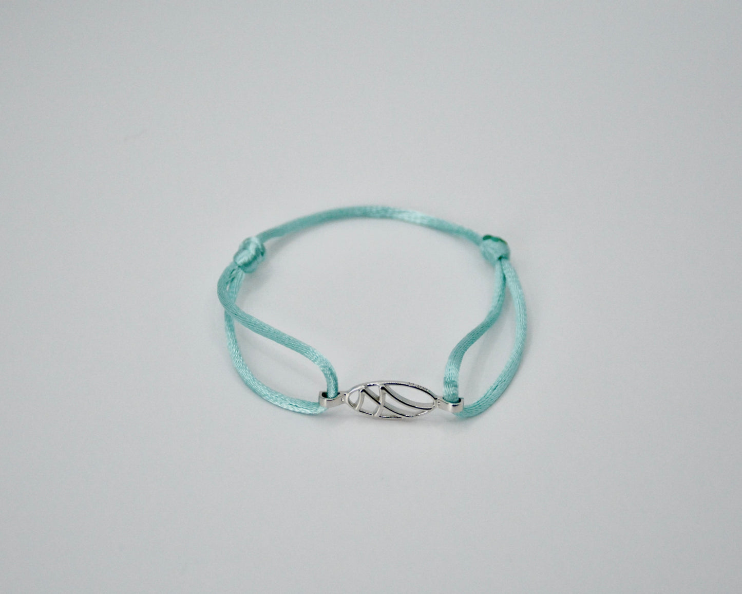 LarMar® BRACELET WHITE GOLD ON TURQUOISE CORD