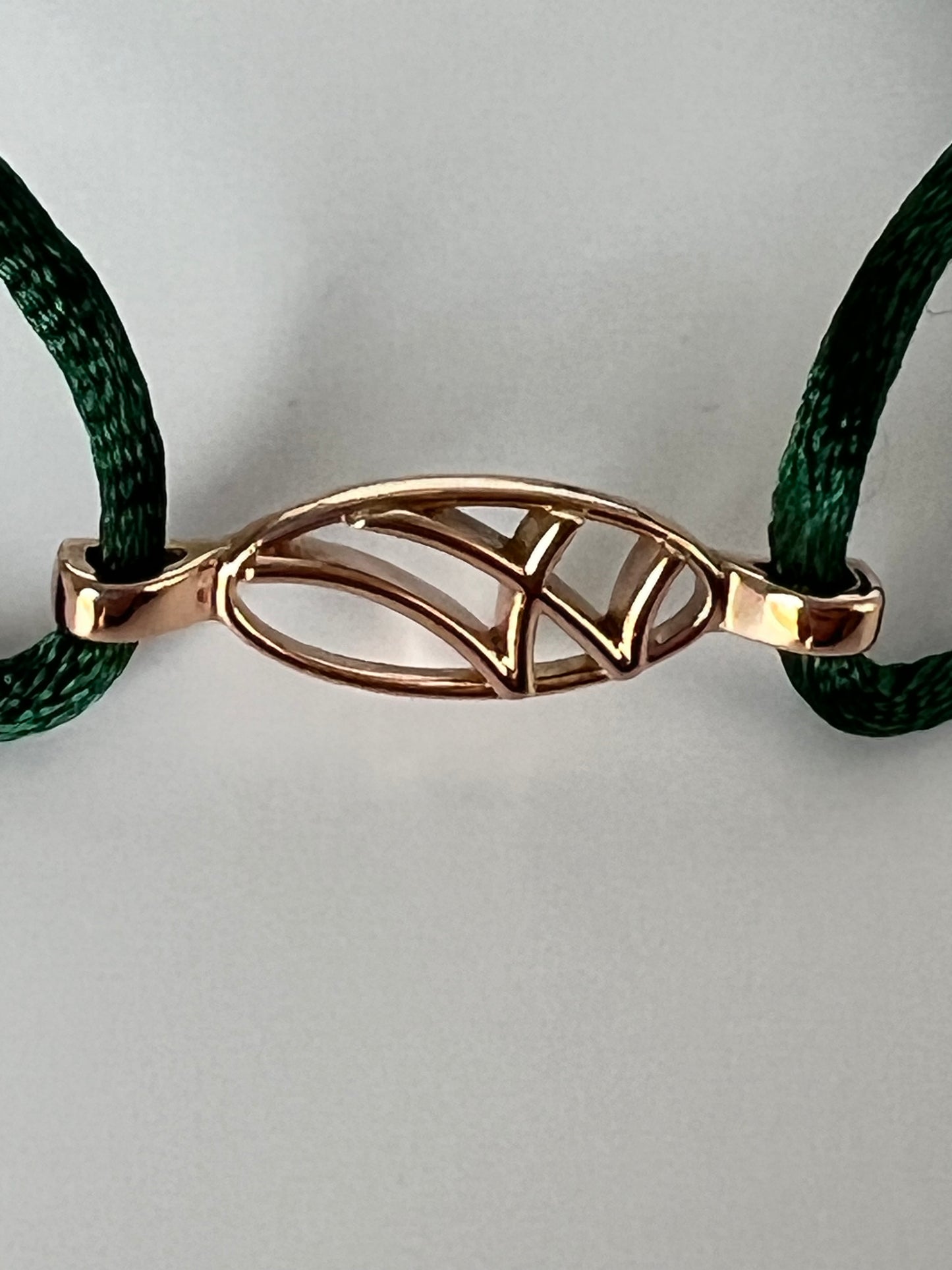 LarMar® BRACELET  ROSE GOLD ON DARK GREEN CORD