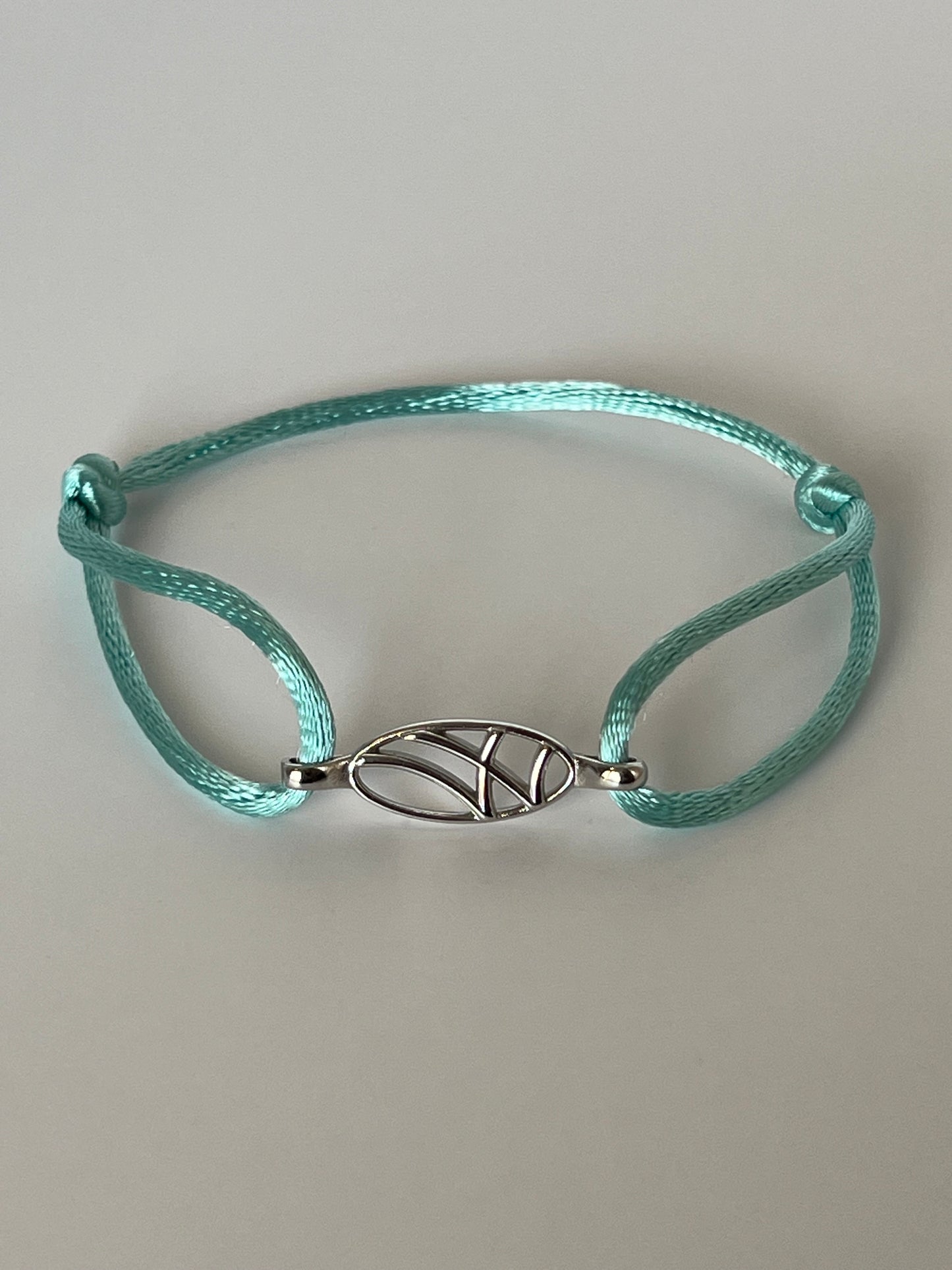 LarMar® BRACELET WHITE GOLD ON TURQUOISE CORD