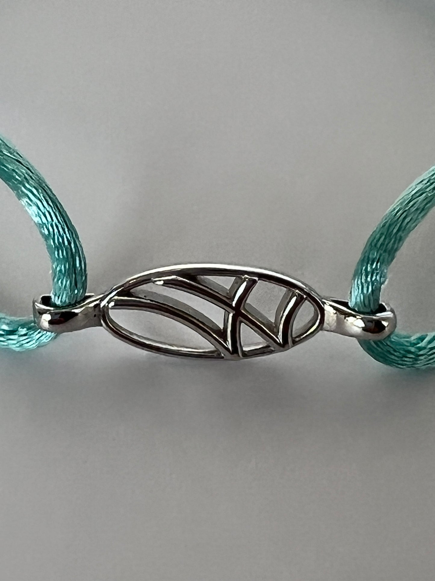 LarMar® BRACELET WHITE GOLD ON TURQUOISE CORD