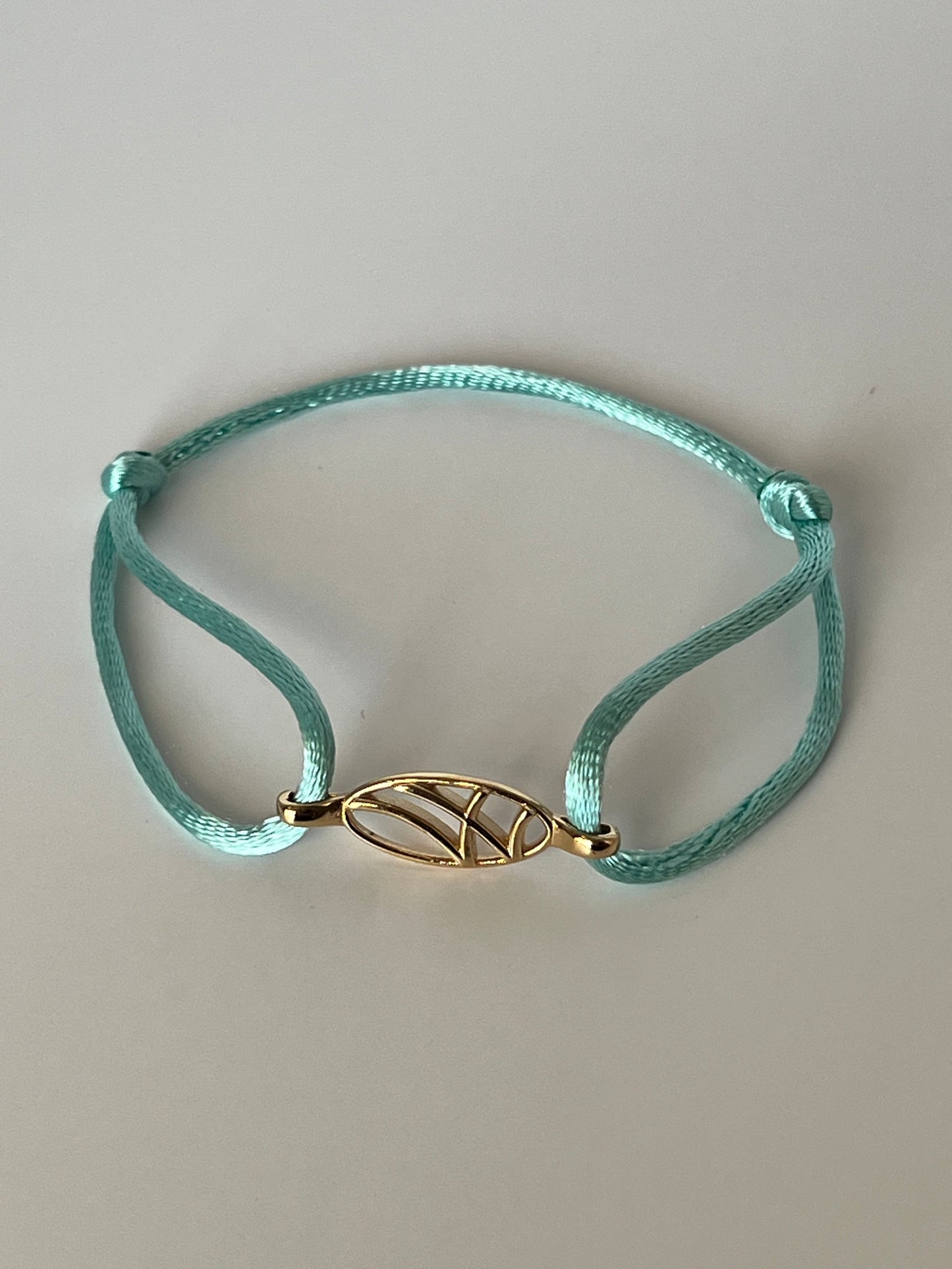 LarMar® BRACELET YELLOW GOLD ON TURQUOISE CORD