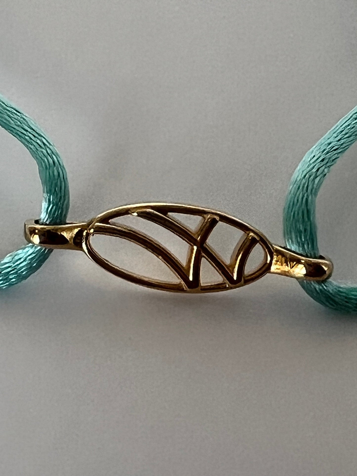 LarMar® BRACELET YELLOW GOLD ON TURQUOISE CORD